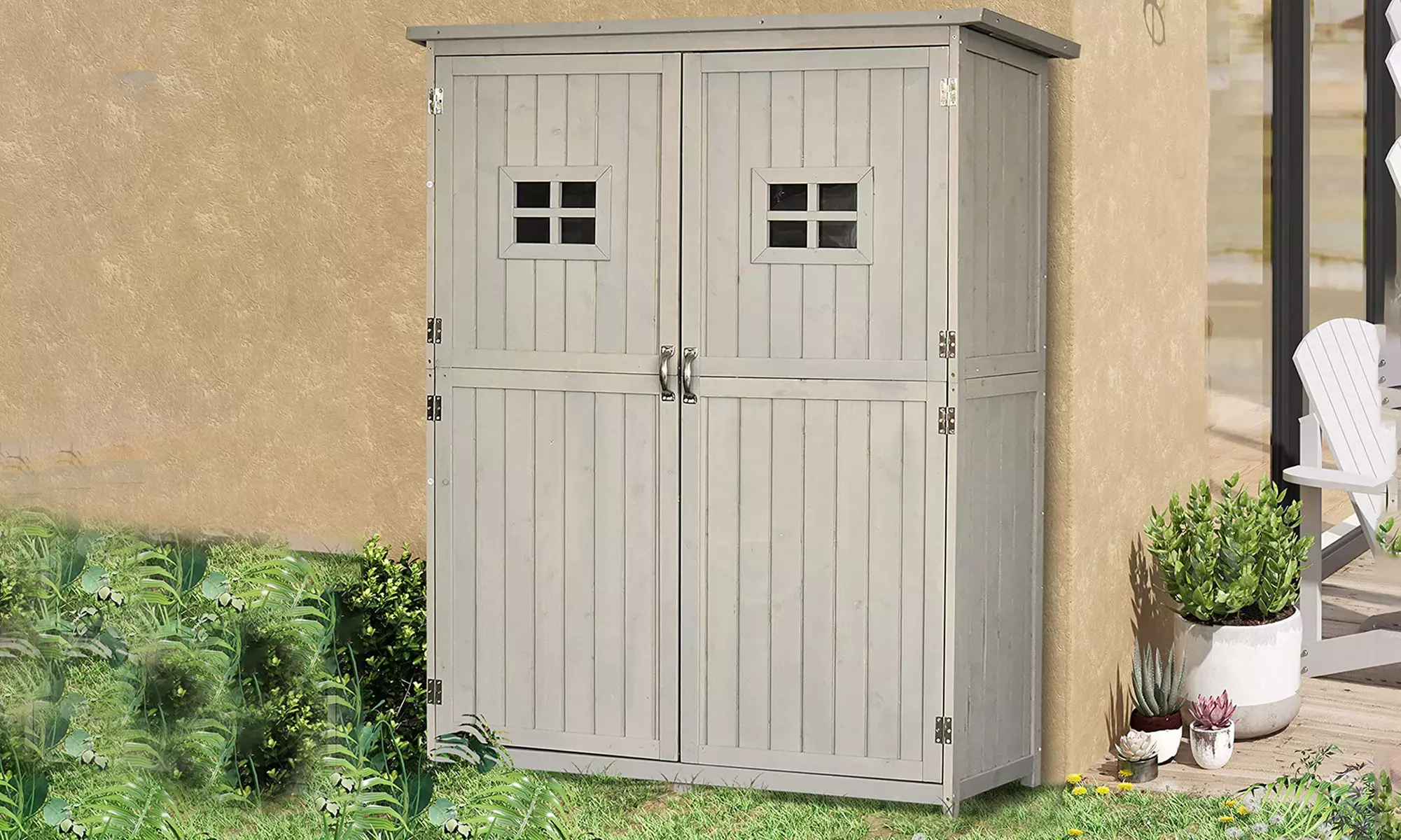 Outsunny Wooden Garden Shed