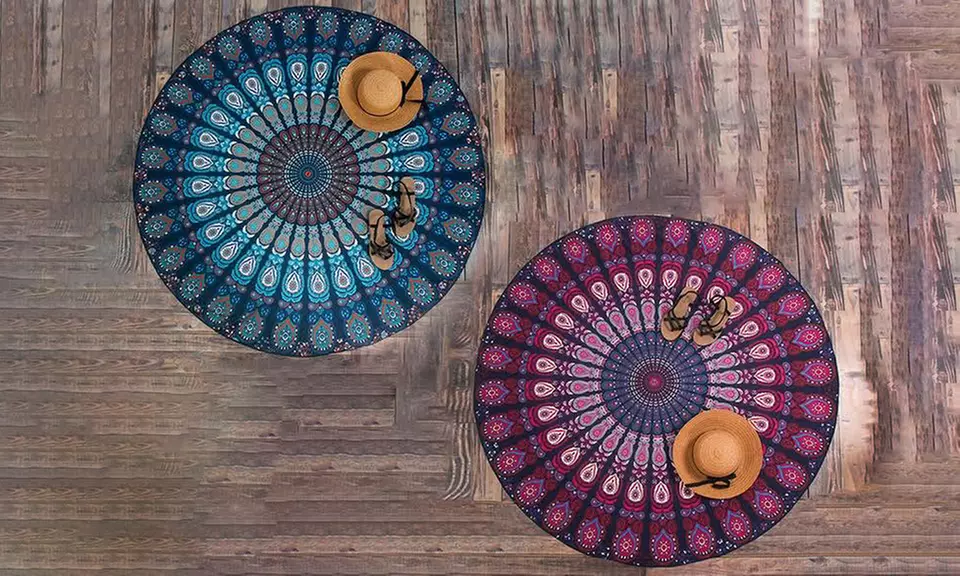 1 of 2 lichte strandlakens van 150 cm met Aztec-print in verschillende kleuren vanaf € 12,98 - Primary Image