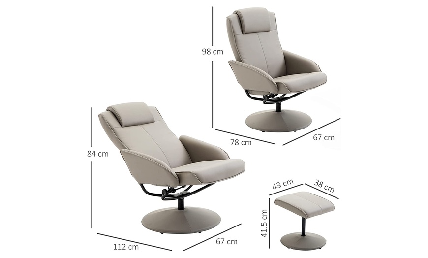 Image 6: HomCom Adjustable Recliner Chair