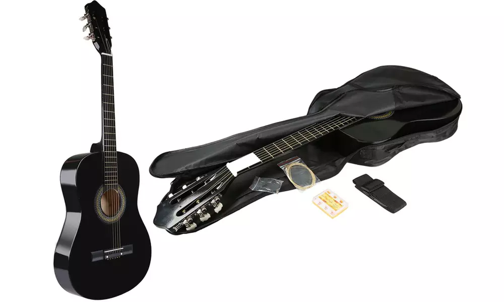 Kids' Acoustic Guitar Set with Guitar Case, Strap, Tuner, and Strings - Primary Image