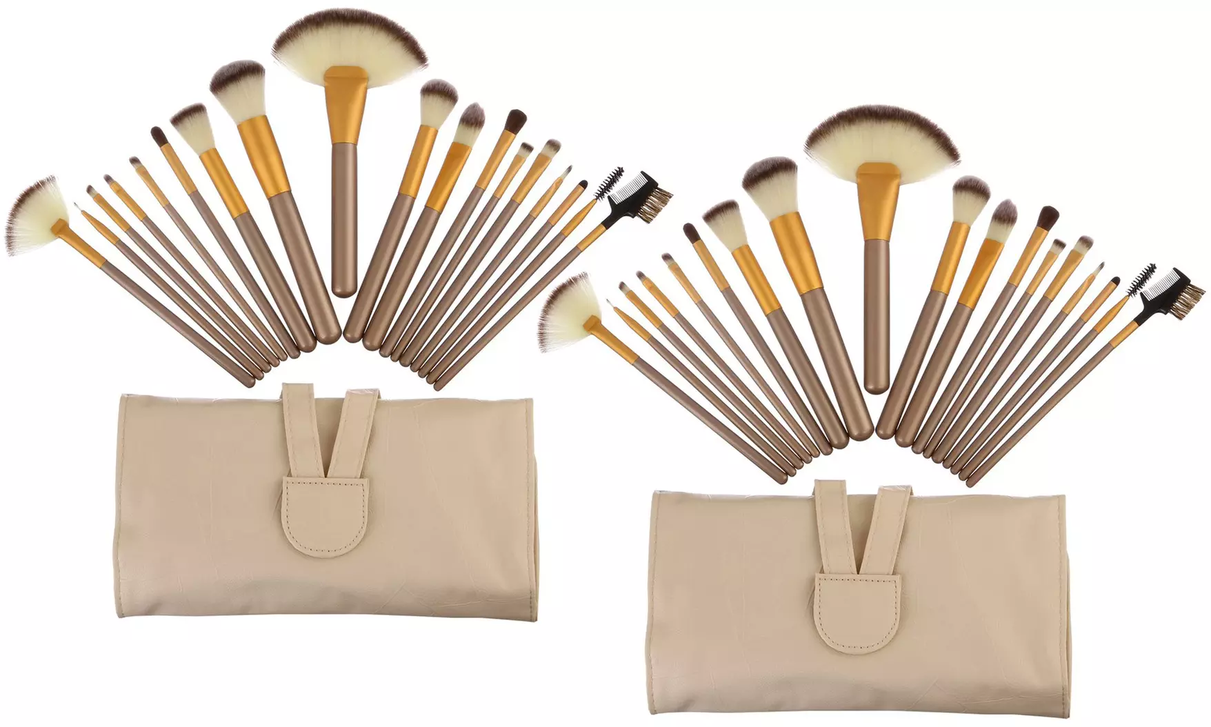 One or Two 12-Piece Champagne Make-Up Brush Sets - Image 6