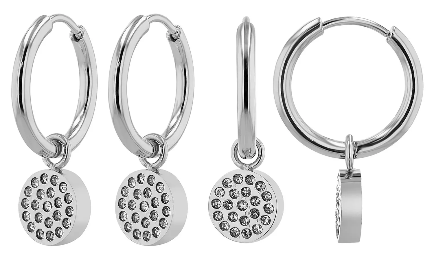 Akzent EDS Creolen mit Anhänger nach Wahl in Gold oder Silber