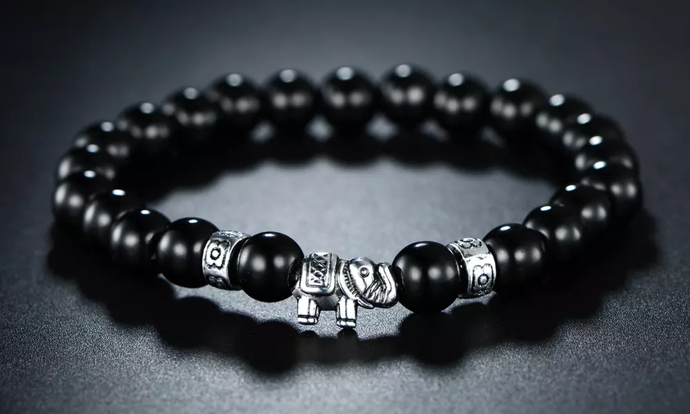 Natural Obsidian Healing Stones Bracelet by Peermont - Primary Image