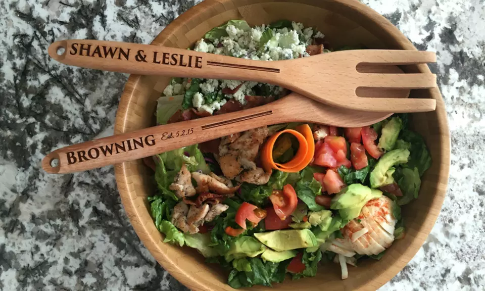 Personalized Decorative Wooden Spoon and Fork Set (Up to 89% Off) - Primary Image