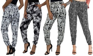 Printed Cotton Harem Travel Pants