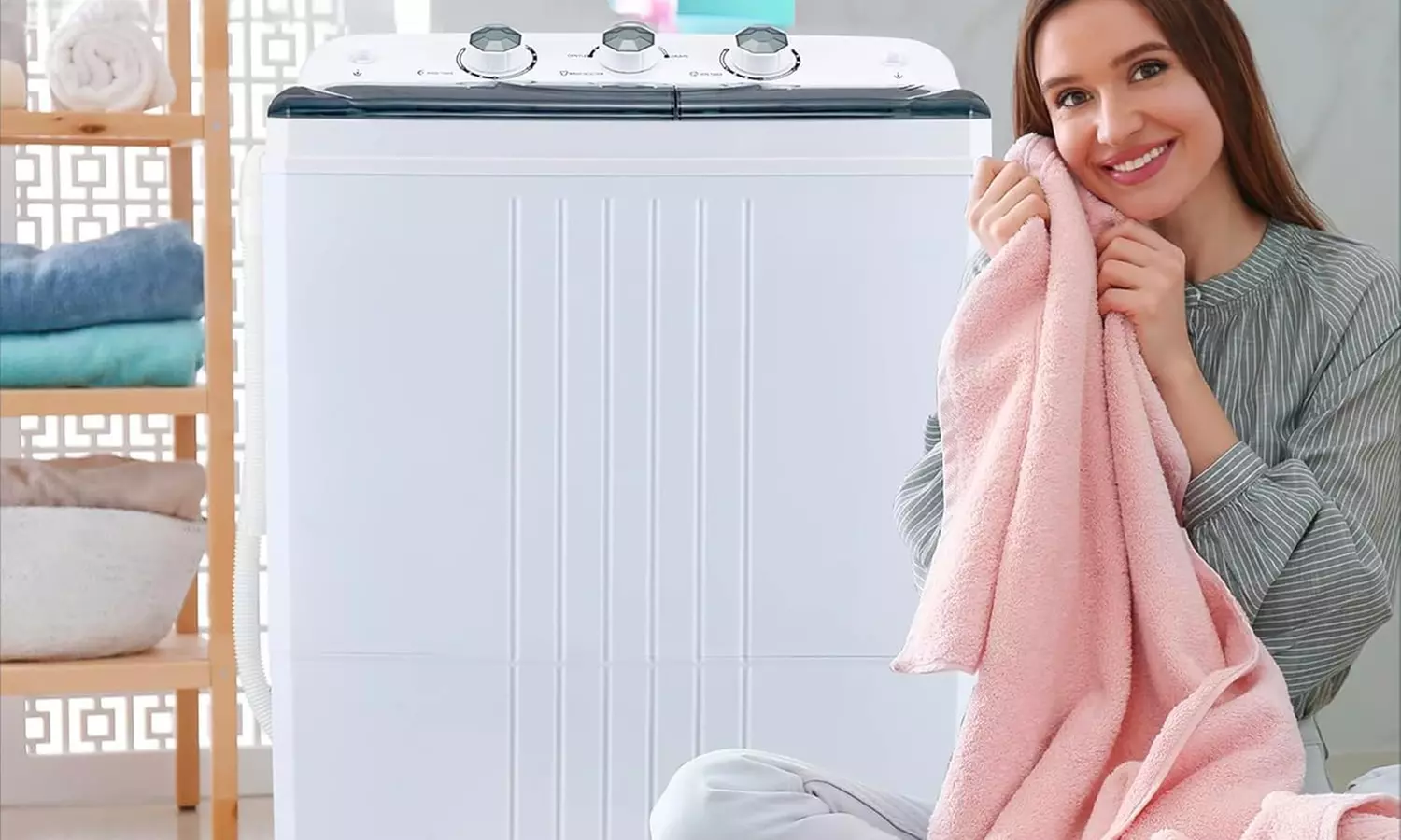 Halfautomatische of mini draagbare wasmachine van DCG Eltronic, inclusief verzending - Primary Image