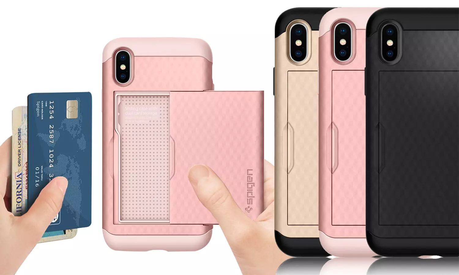 Spigen Crystal Wallet Card Holder Case for iPhone 7/8, 7/8 Plus, X/Xs - Primary Image