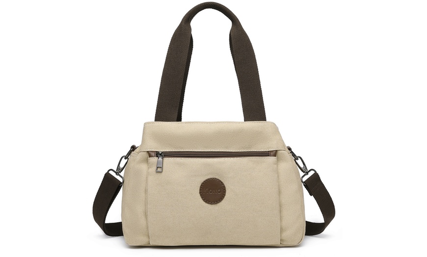 Image 23: Kono Canvas Multi-Function Cross Body Bag