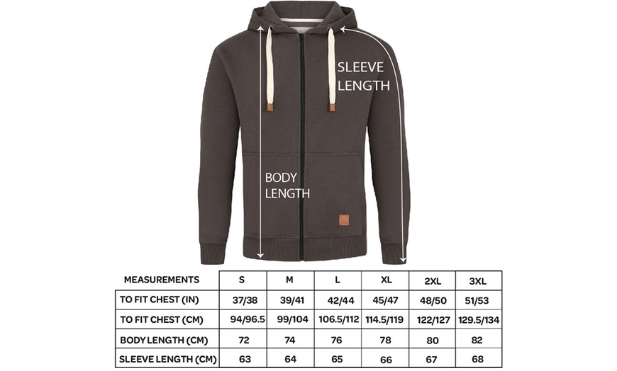 Image 2: Blu Apparel Men's Jenson Full Zip Hoodie