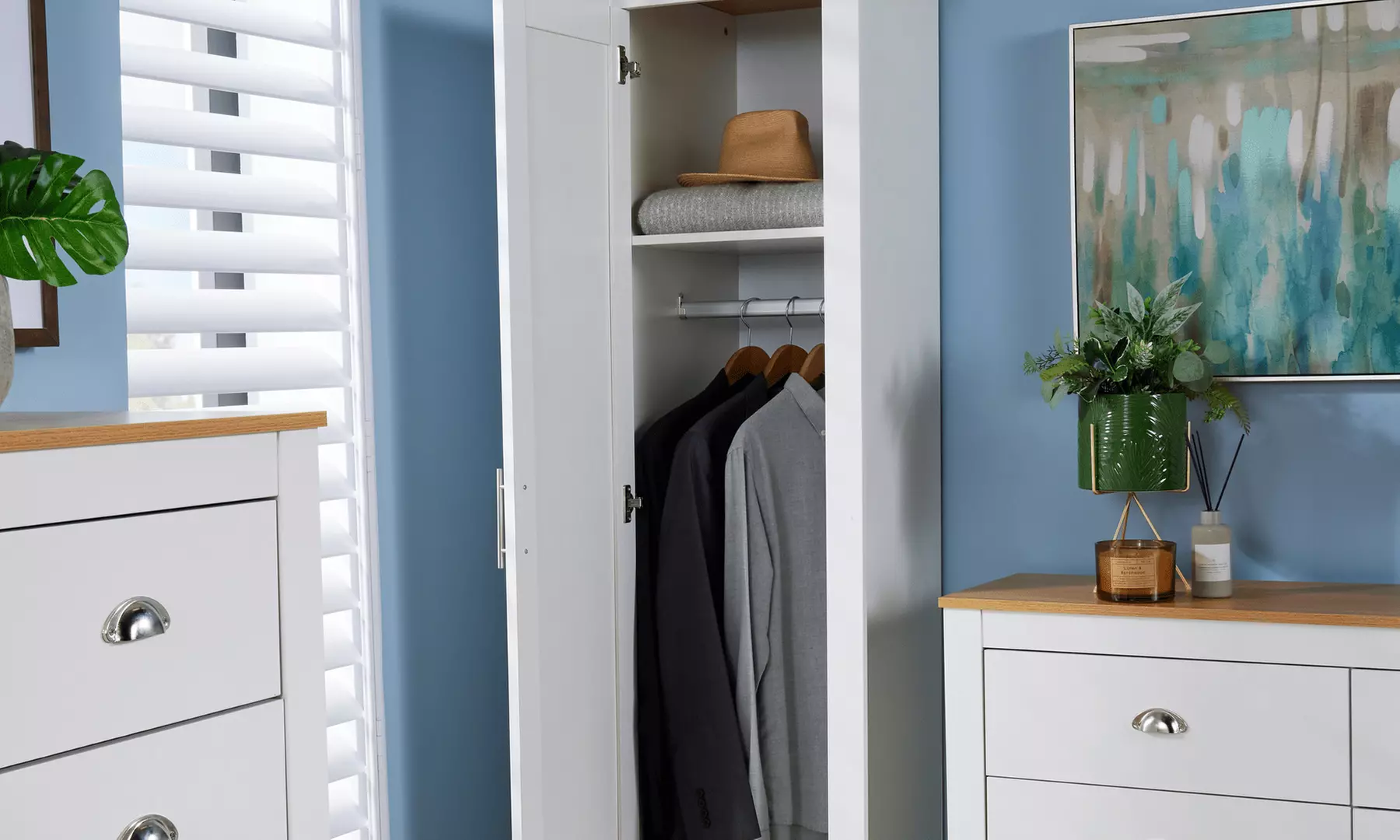 Camden Single Door Bedroom Wardrobe Storage