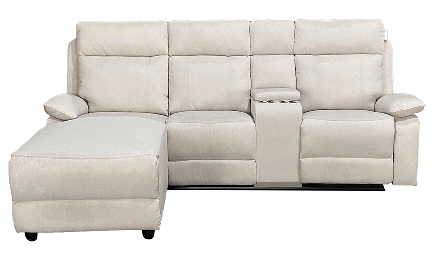 Image 21: Sorento Three Seater Fabric Corner Reclining Sofa 