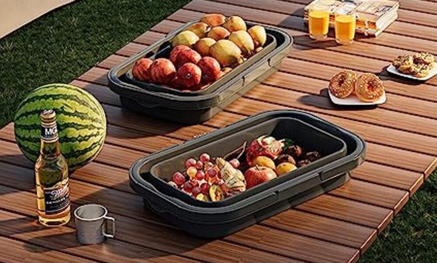 Image 5: Foldable Picnic Basket with Lid