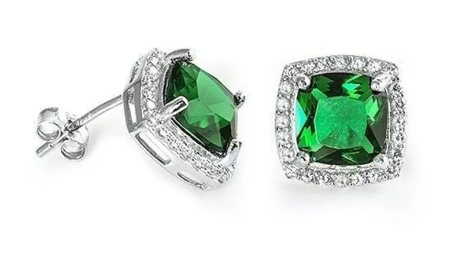 Sterling Silver May Birthstone Stud Earring Collection Made With Swarovski