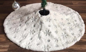 Sequin Snowflake Christmas Tree Skirt