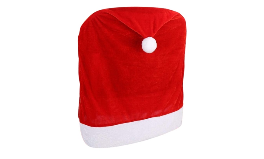 Image 2: Set da 2, 4 o 6 coprisedia a forma di cappello di Babbo Natale