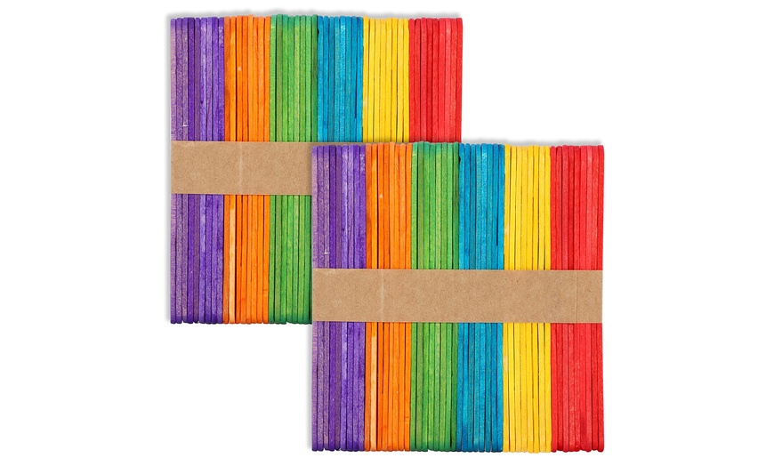 Image 6: Up to 500 Vinsani Coloured Wooden Lolly Sticks