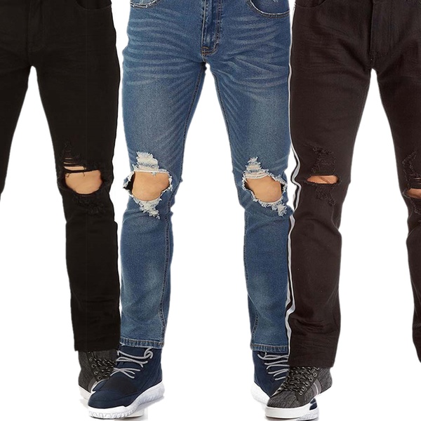 knee blowout jeans mens