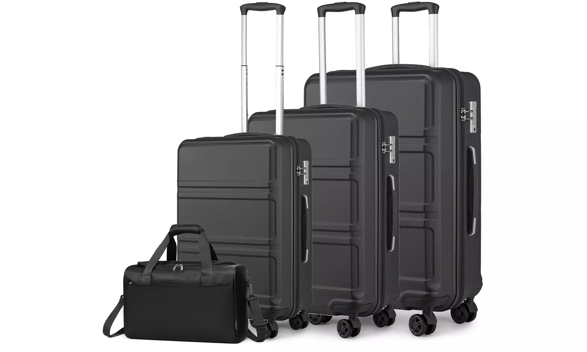 1x oder 3x Hartschalen-ABS-Reisekoffer + Reisetasche