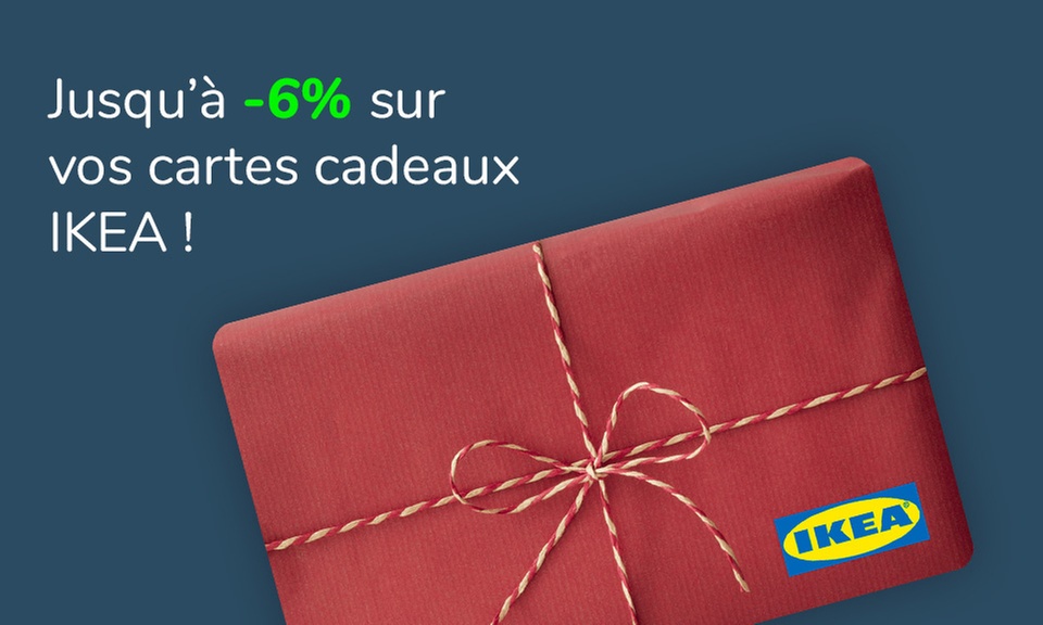 Remise de 3% vos cartes cadeaux Ikéa