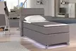 Boxspringbett in Grau mit oder ohne RGB-Beleuchtung, 90 x 200 cm, 160 x 200 cm oder 180 x 200 cm - Second Medium