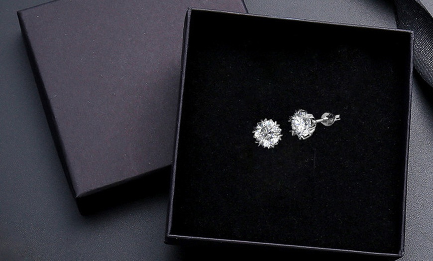 Image 1: Boucles d'oreilles avec diamants Moissanite de laboratoire