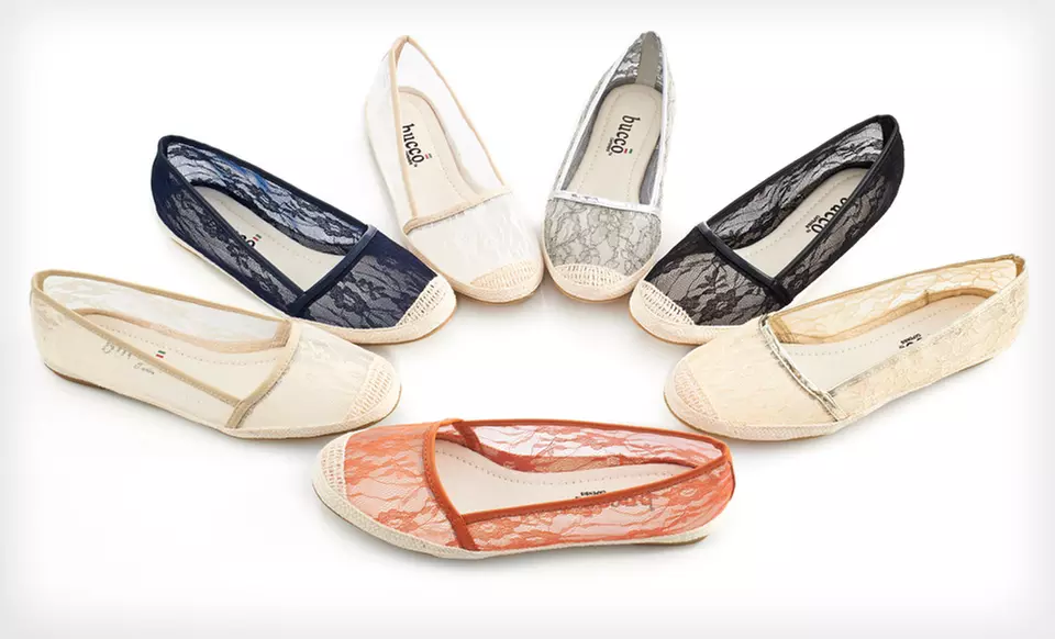 $19.99 for Bucco Isis Lace Espadrille Flats ($50 List Price). 7 Colors Available. Free Shipping and Returns. - Primary Image