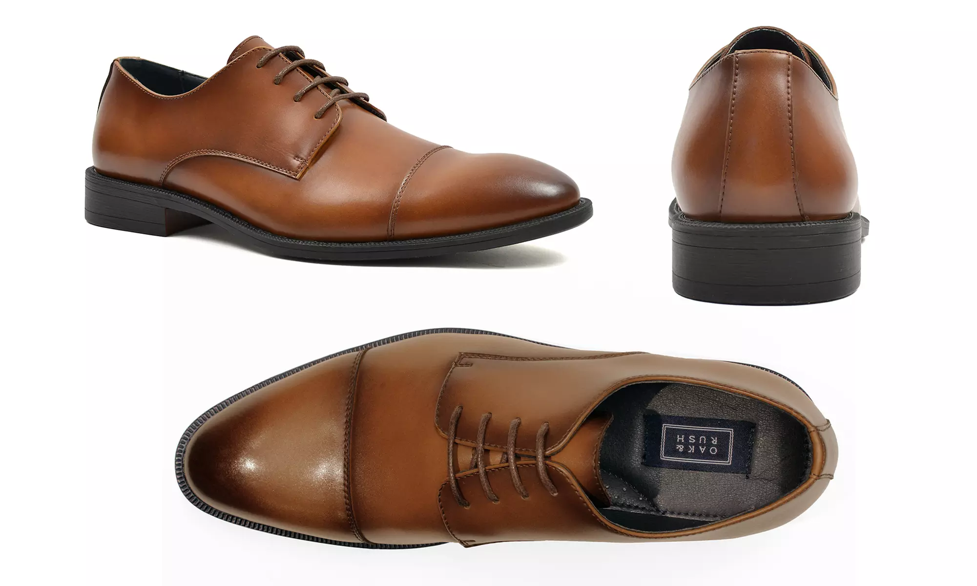 Oak & Rush Men's Lorenzo Leather Cap Toe Dress Shoes (Size 10) - Primary Image