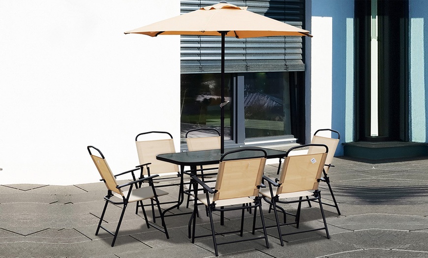 Image 1: Outsunny Outdoor Dining Set