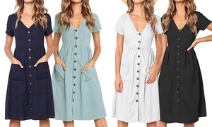 Button Front Summer Dress 