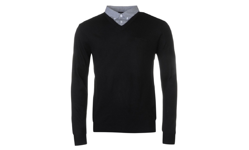 Image 2: Pierre Cardin Mock V-Neck Jumper