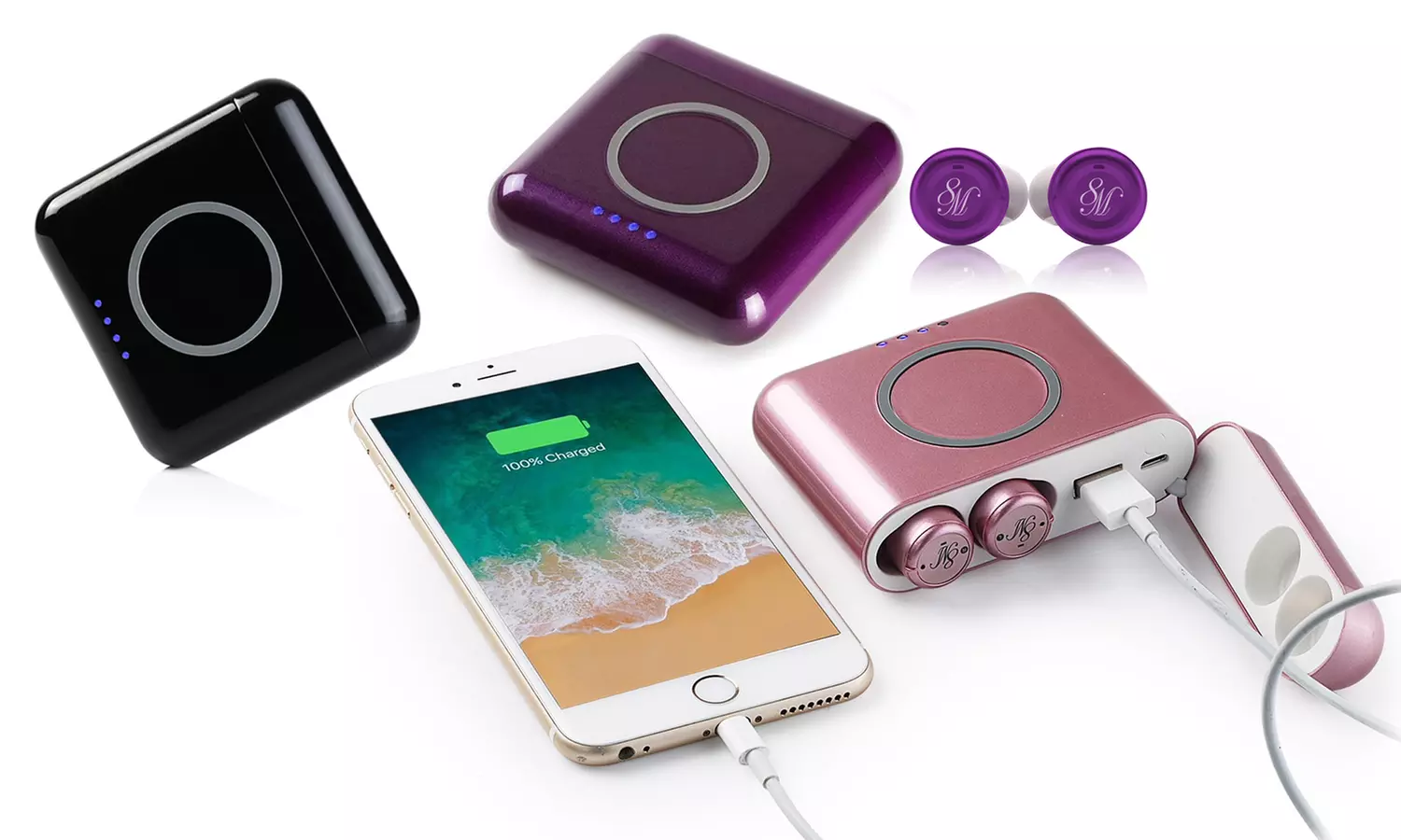 MagicBeatz Elite 8-Hour True Wireless Sports Earbuds with Qi-enabled Wireless Recharging Dock - Primary Image