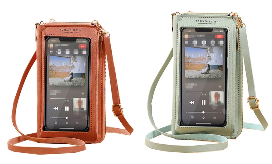 Image 29: Waterproof Crossbody Phone Bag with USB Charger Port