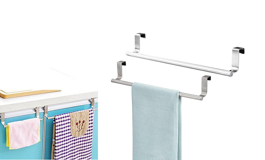 Image 3: Over-Cabinet Steel Towel Holder