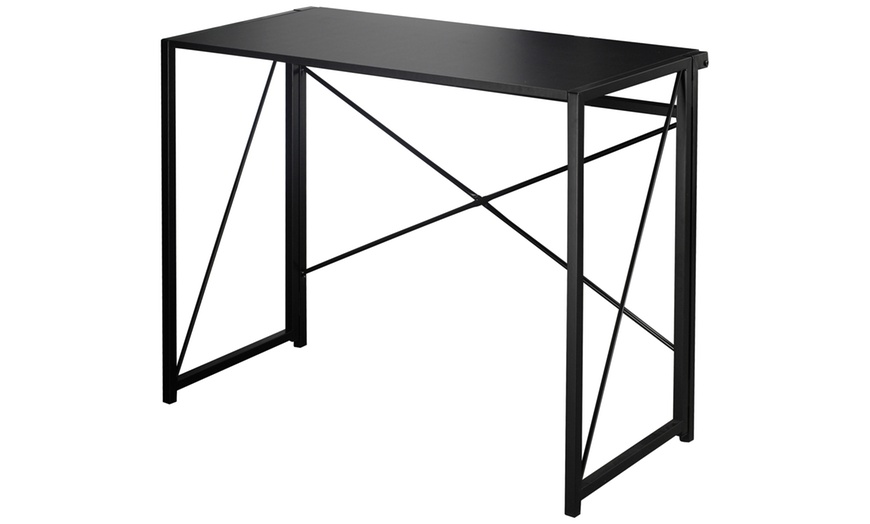 Image 15: Wooden Foldable Table with Steel Tube Legs