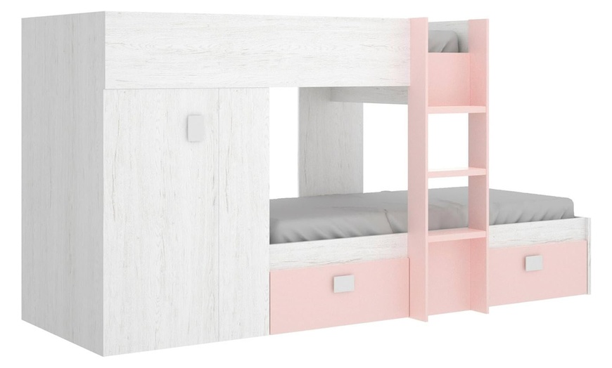 Image 9: Lit superposé pour enfants avec armoire et tiroir