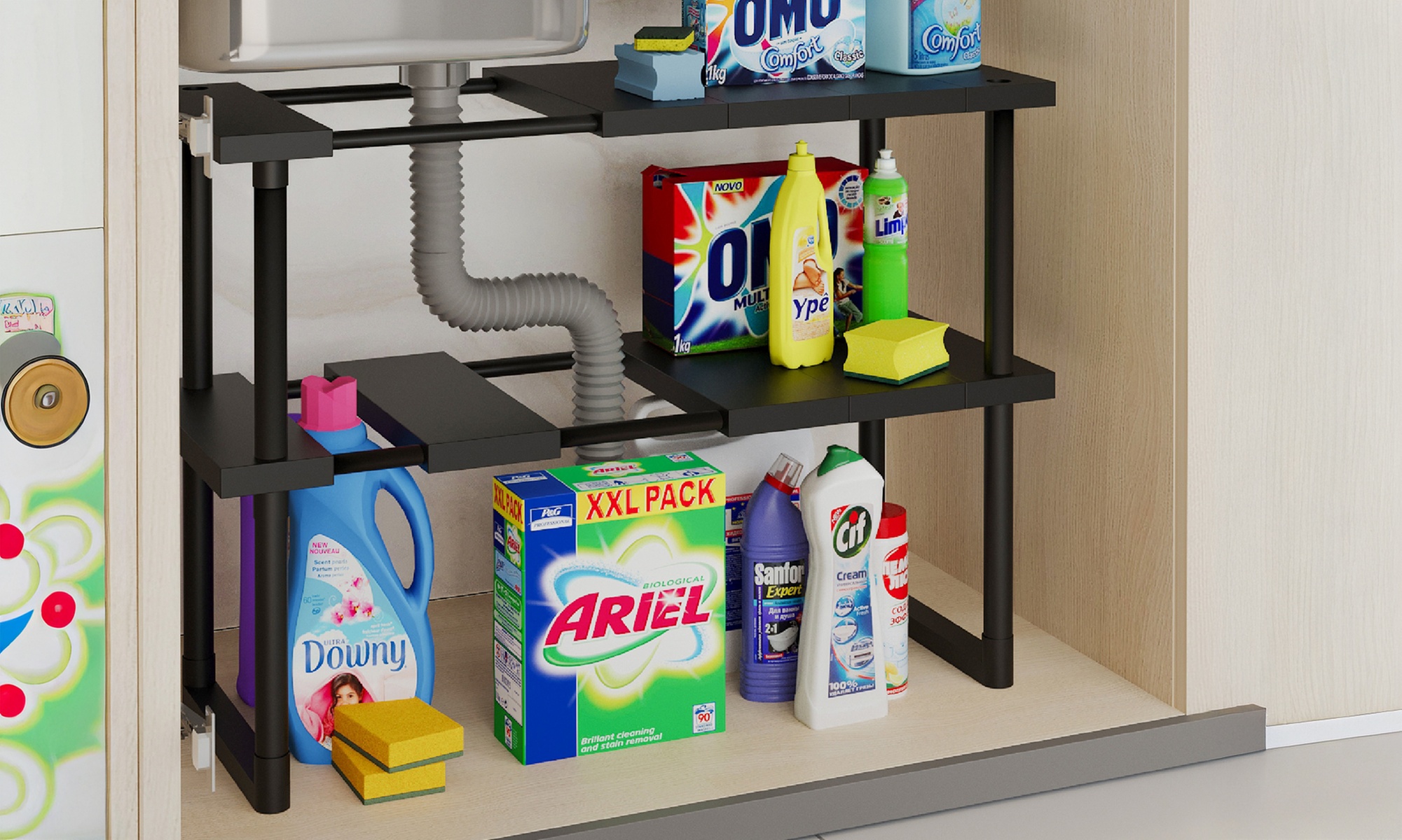 Organisateur sous évier à 1 ou 2 niveaux