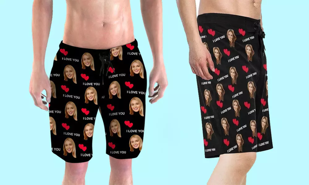 Strand-Shorts mit Foto-Symbolen