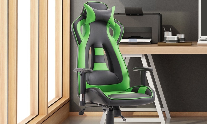 Image 2: HomCom Office Gaming Chairs