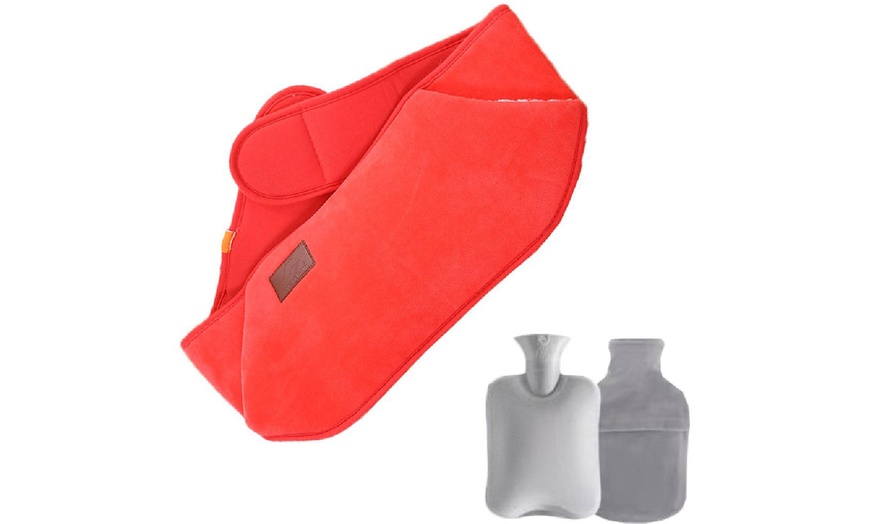 Image 9: Plain-Coloured Belt Cover with Hot Water Bag Set