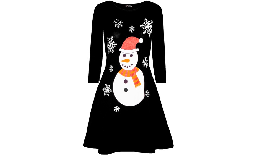 Image 3: Oops Christmas Theme Swing Dress