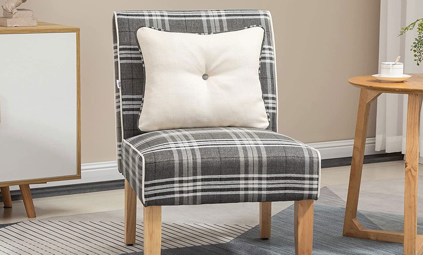 Image 2: HomCom Upholstered Accent Chair