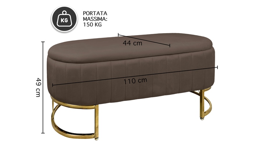 Image 19: Panca contenitore con gambe cromate