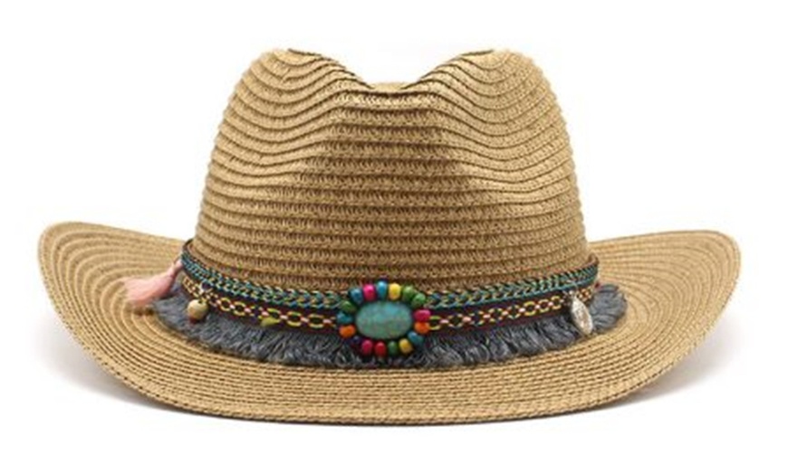 Image 4: Cowboy-Style Straw Hat