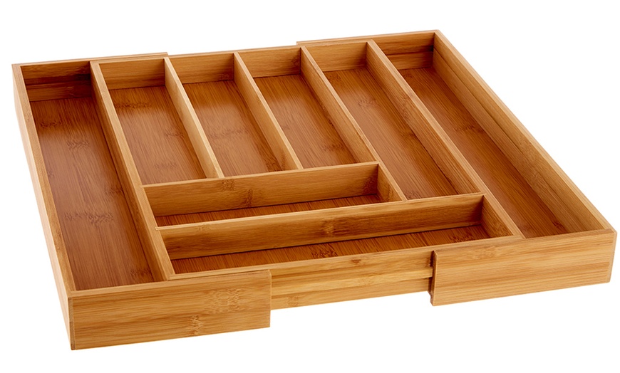 Image 6: Expandable Bamboo Cutlery Tray