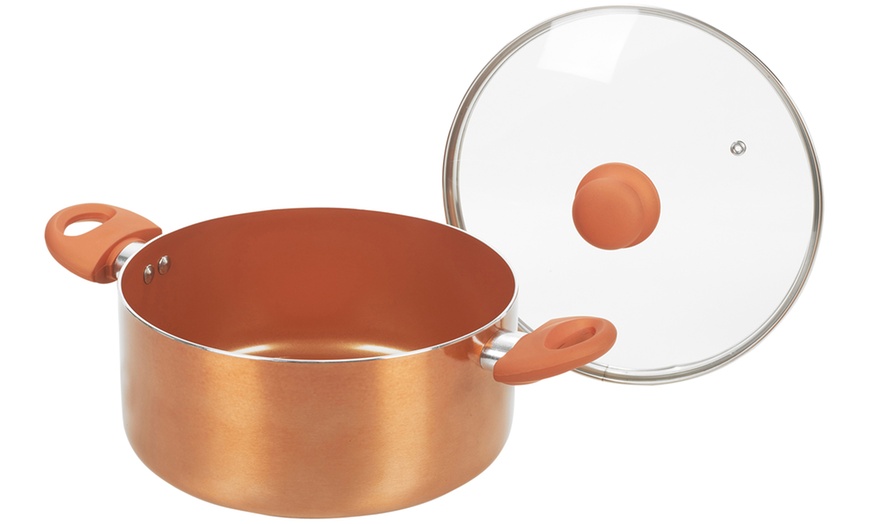 Image 5: Copper Casserole Pan with Lid