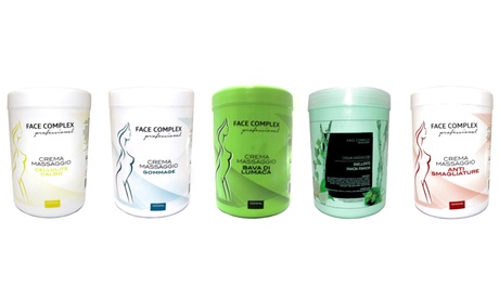 1 o 2 creme per massaggio Face Complex da 1000 ml, disponibili in 5 tipologie