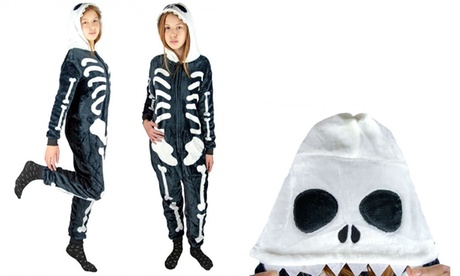 Pigiama da bambino Cosplay da scheletro, disponibile in 2 taglie