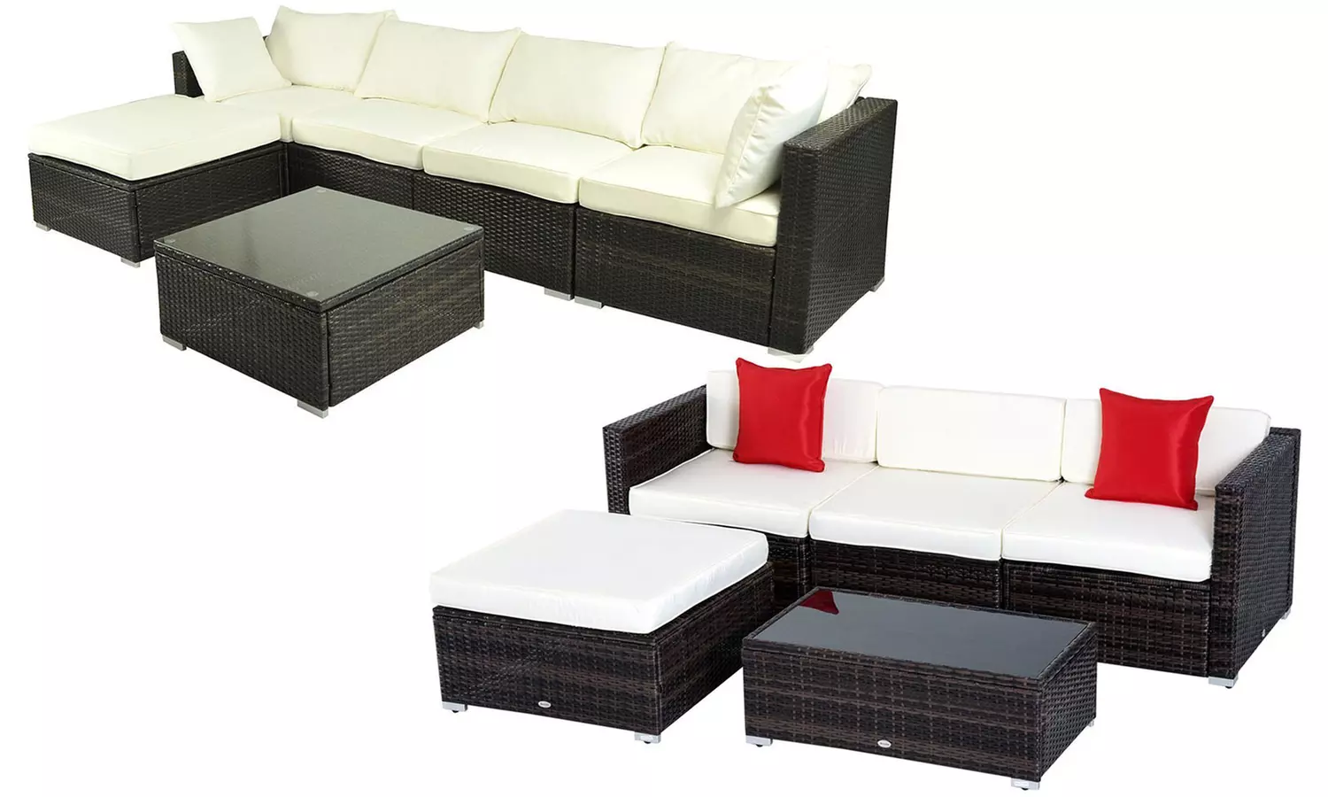 Outsunny Rattan Wicker Patio Set (2-, 5-, or 6-Piece) - Primary Image