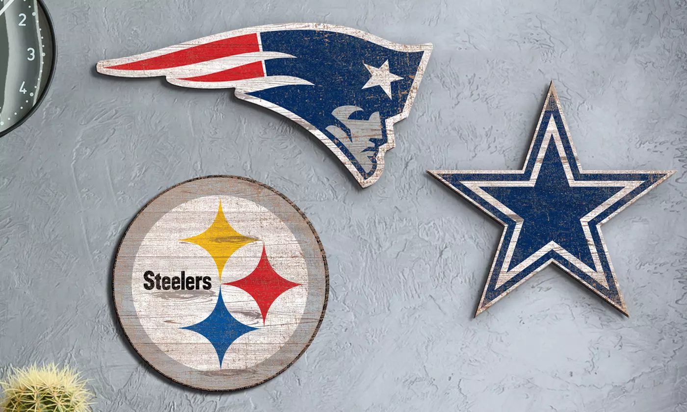 Fan Creations 24'' NFL Distressed Logo Cutout Man Cave Home Sign - Primary Image