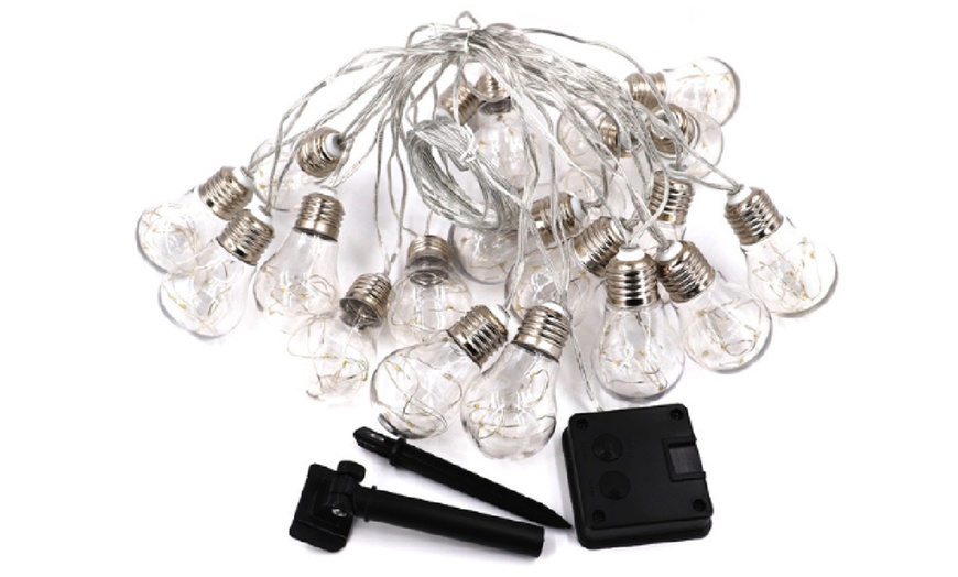 Image 2: Outdoor String Lights Clear Bulbs